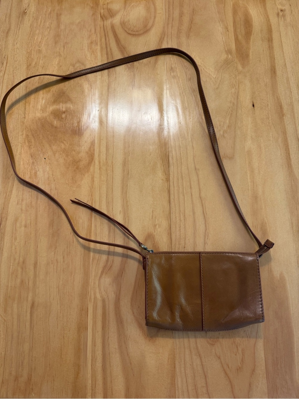 HOBO Jewel Cognac Leather Slim Crossbody Bag